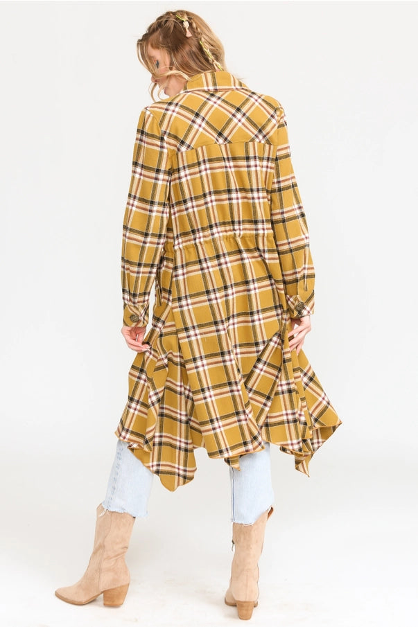 Sweet November Plaid Trench Coat