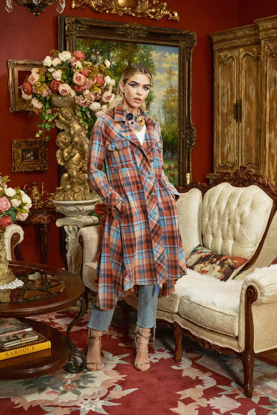 Plaid Trench Coat