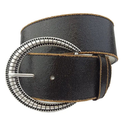 Wide Vintage Distressed Leather Belt