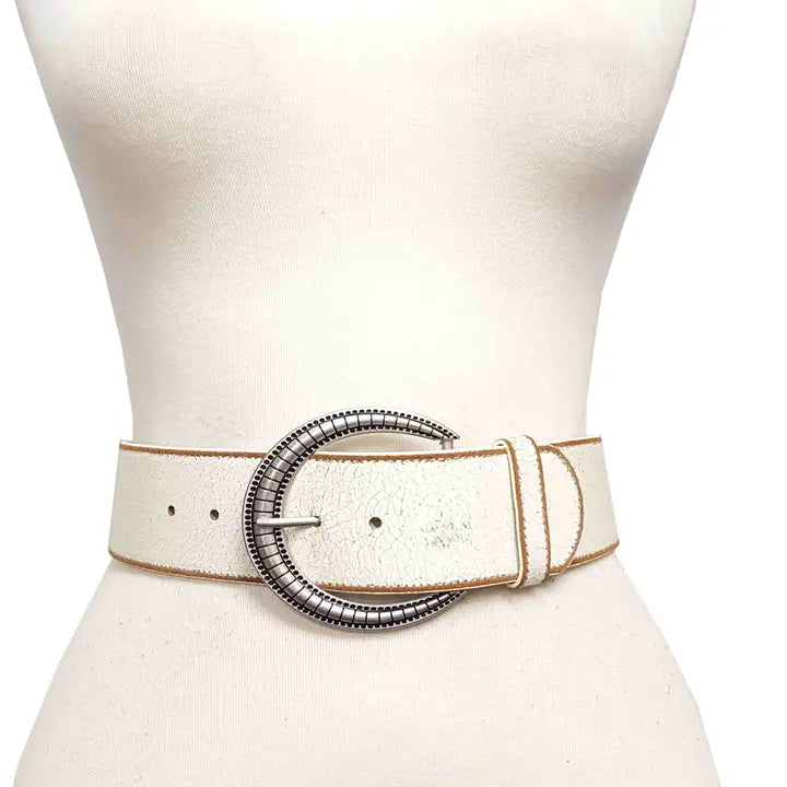 Wide Vintage Distressed Leather Belt