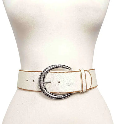 Wide Vintage Distressed Leather Belt