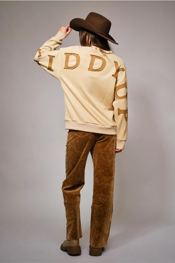 Giddy Up Embroidered Sweat Shirt