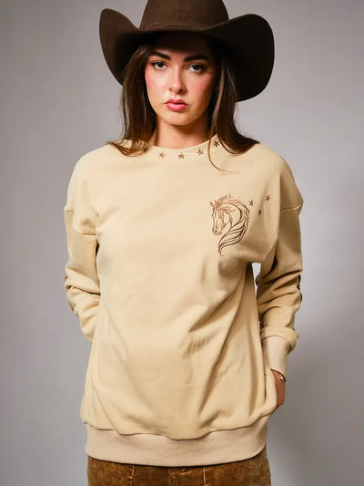Giddy Up Embroidered Sweat Shirt