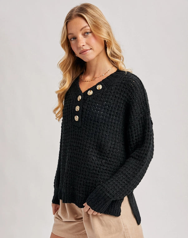 THERMAL HENELY SWEATER TOP