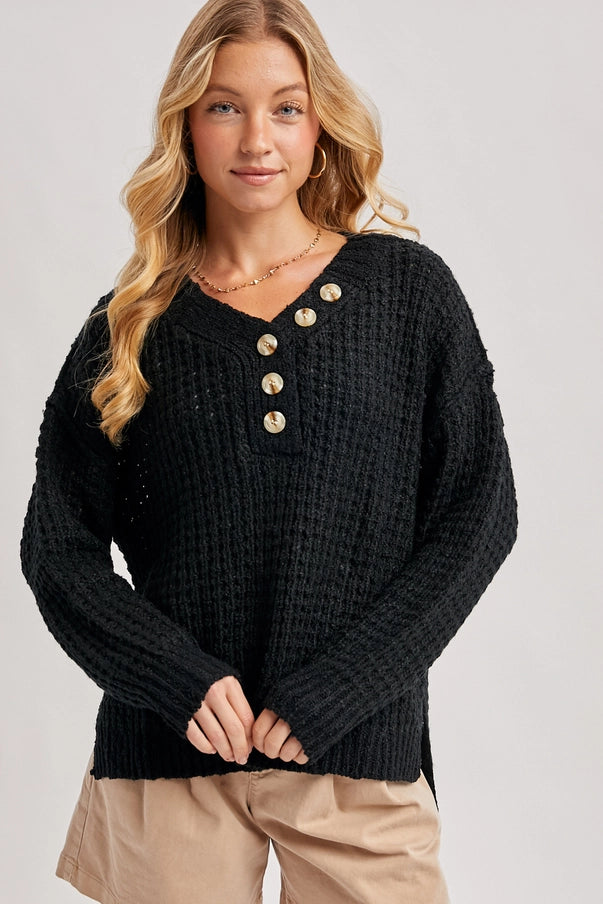THERMAL HENELY SWEATER TOP