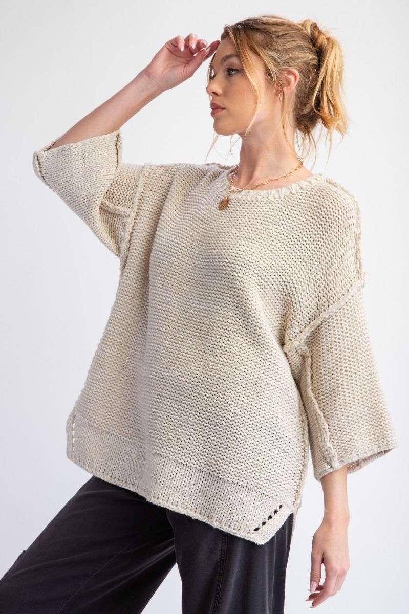 Boxy 3/4 Sleeve Sweater