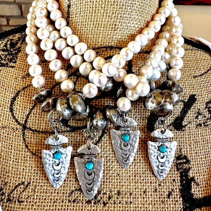 PEARL CHOKER WESTERN STYLE JEWELRY