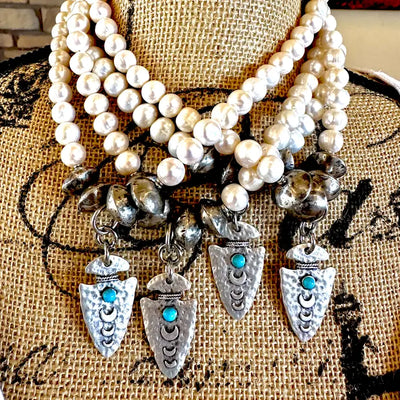 PEARL CHOKER WESTERN STYLE JEWELRY