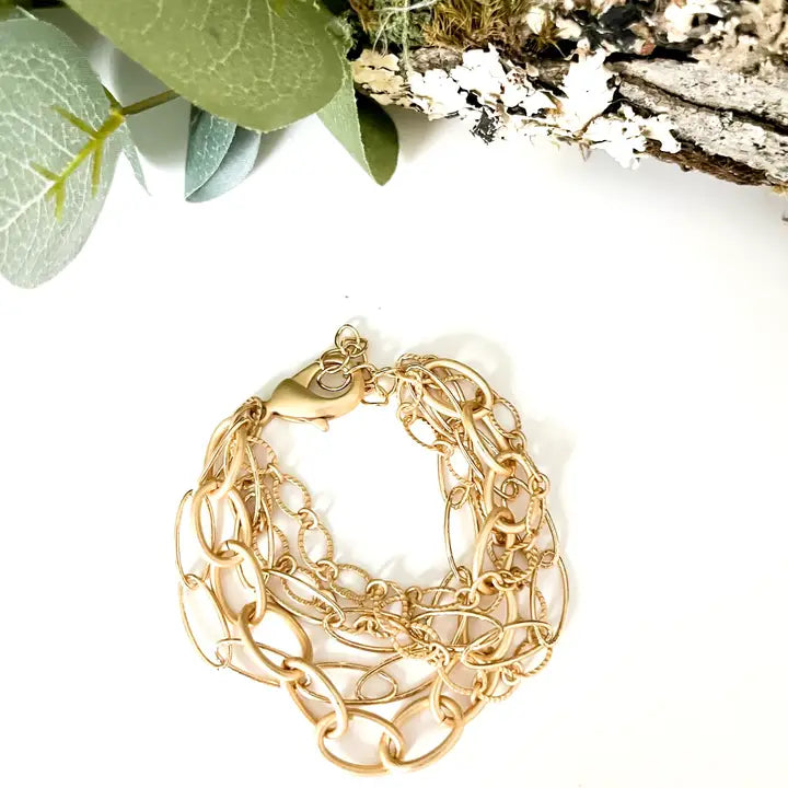 5 Strand Chain Medley Bracelet