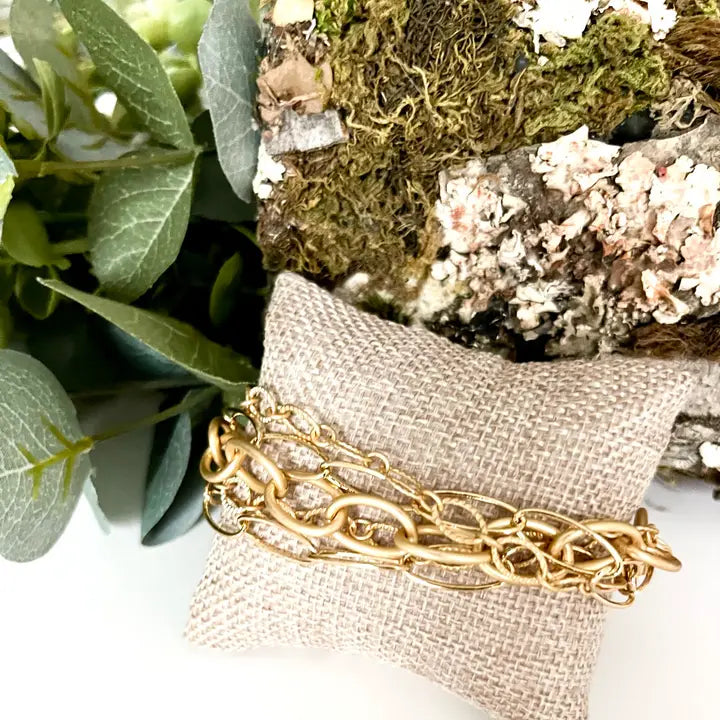 5 Strand Chain Medley Bracelet