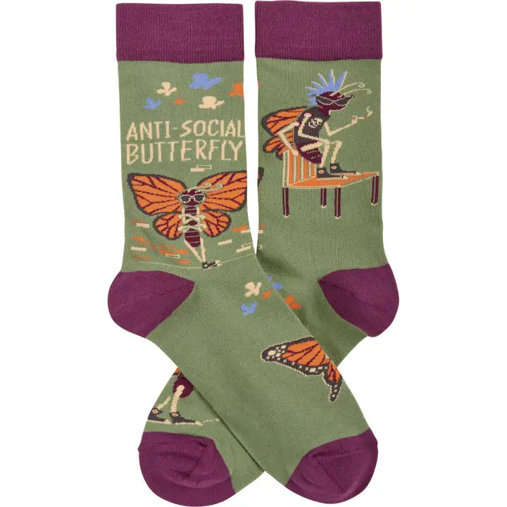 Anti Social Butterfly Socks