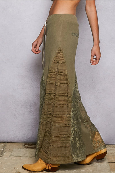 LACE CONTRAST ELASTIC BAND SATIN STRAP