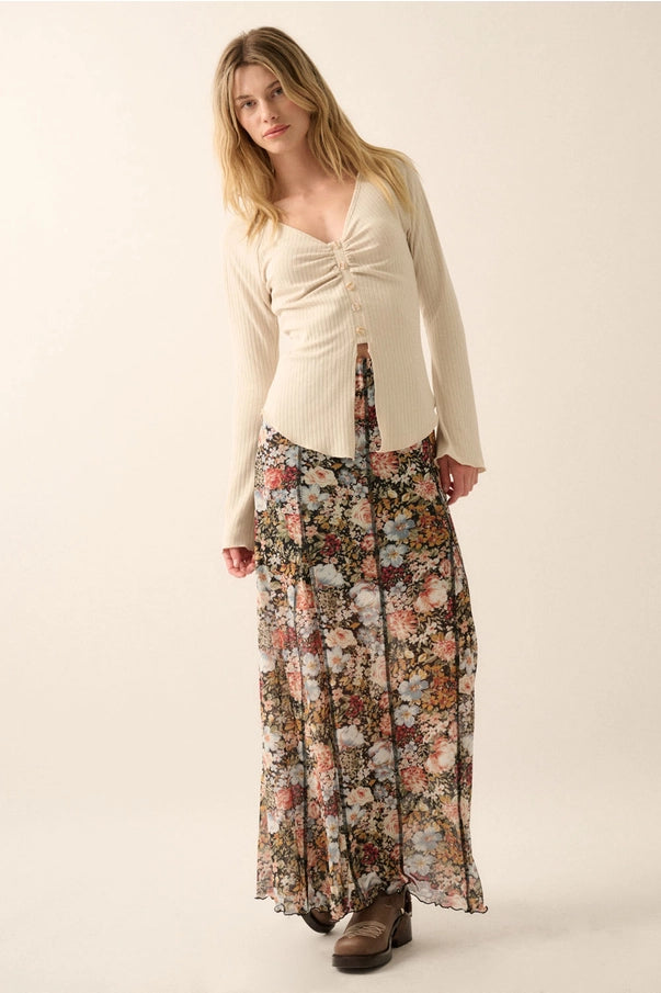 Wild Garden Inverted Seam Skirt