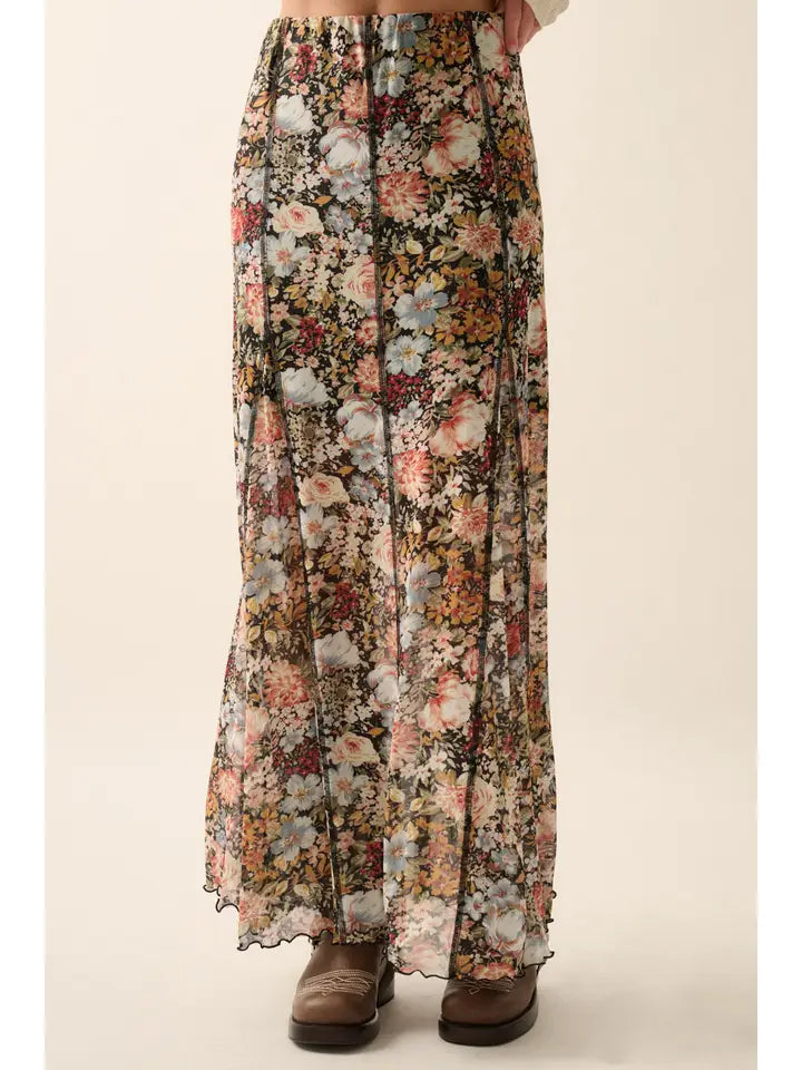 Wild Garden Inverted Seam Skirt
