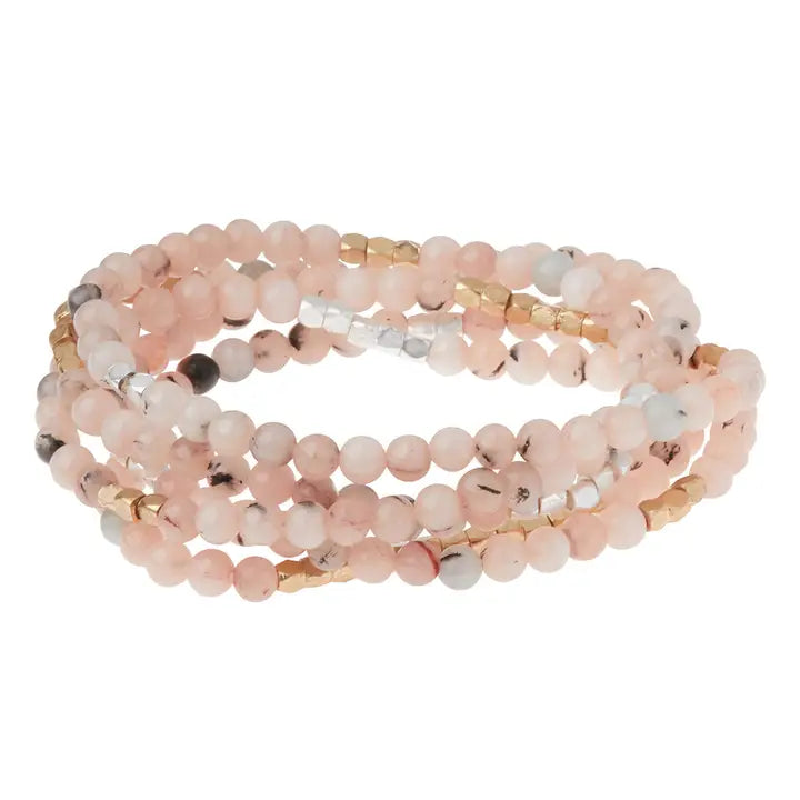 Morganite Stone Bracelet/Necklace Wrap