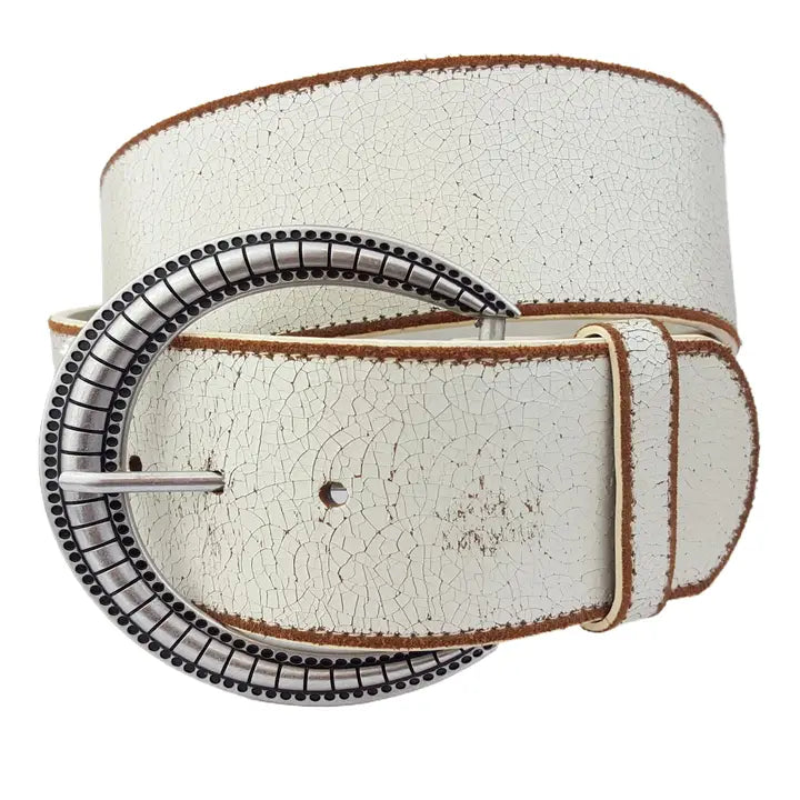 Wide Vintage Distressed Leather Belt