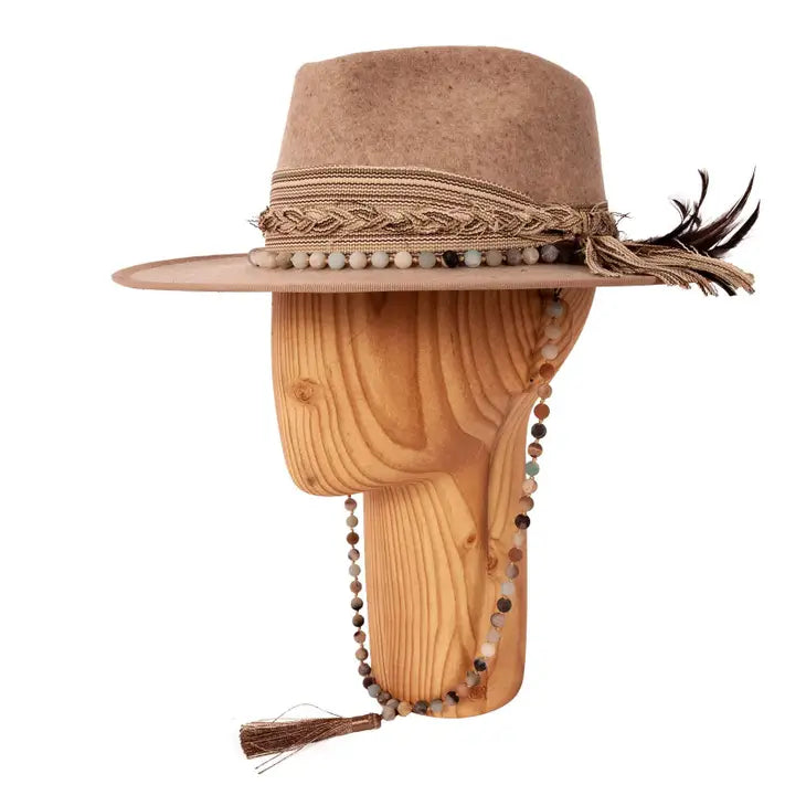 NEW AMERICAN HAT MAKERS moonshine hat in oatmeal Moonshine | Womens Felt Fedora Hat – American Hat Makers main image 3